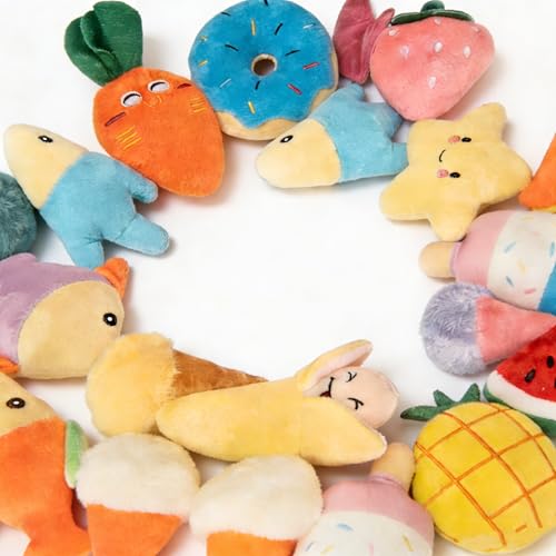 GZQKUSO 19 Pack Puppy Squeaky Dog Toys Set Plush Puppies,Cute Chew Pets Dog Toy with Squeakers for Small Dogs Playtime