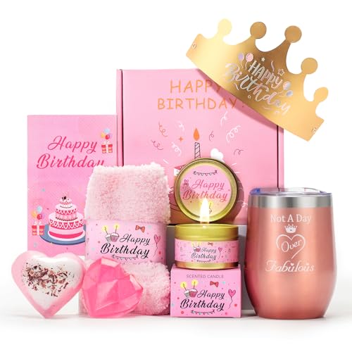 Birthday Gifts for Women Pink Gift Basket Friendship Gift Relaxing Set Best Friend Unique Gift Ideas for Women Gift Box fo...