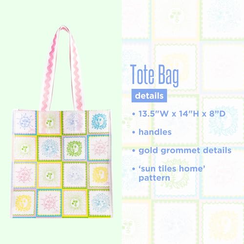 Lilly Pulitzer 13.5" x 14" Eco Tote, Market Shopper Bag, Oversize Reusable Grocery Tote with Comfortable Shoulder Strap (S...