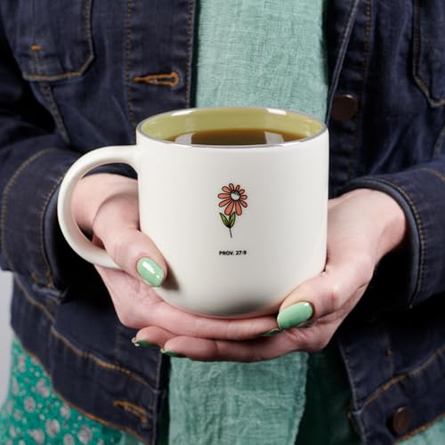 Christian Art Gifts Large Ceramic Coffee & Tea Mug for Women & Friends: Sweet Friendship - Proverbs 27:9 Scripture, Cute M...
