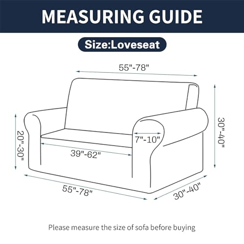 Cupuamon 2026 New Stretch Loveseat Sofa Slipcovers Couch Cover for 2 Cushion Furniture Protector Sofa Covers with Elastic ...