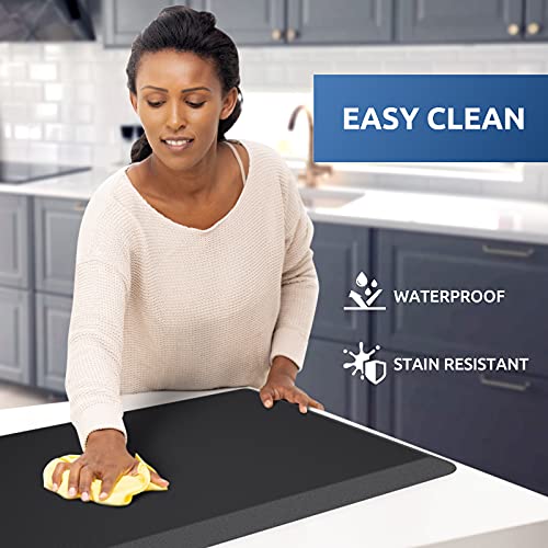 KitchenClouds Kitchen Mat Cushioned Anti Fatigue Rug 17.3"x28" Water Resistant, Non Slip, Standing and Comfort Desk/Floor ...