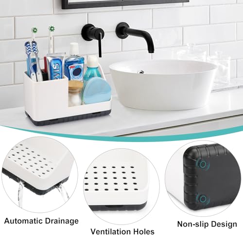 PARKMANI Bathroom Counter Organizer, Bathroom Organizers and Storage, Detachable Toothbrush Holders for Bathroom Vanity Si...