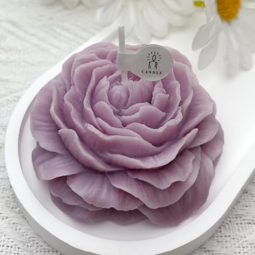 Mewealth Peony Candles Gifts for Women, Soy Wax Aromatherapy Candle, Room Decor Cute Flower Shaped Scented Candles, Aesthe...