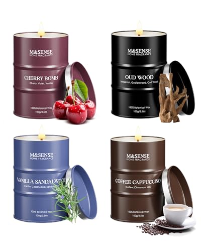 M&SENSE Spring Candles Set | Holiday Scented Candles Gift Set | 4 Pack Candles for Home Scented Candle,Cherry Vanilla Oud ...