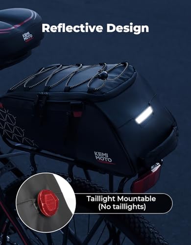 KEMIMOTO 8L Bike Bag with 6L Removable Cooler Bag, Bike Rear Rack Bag PVC Water Resistant Insulated Bag, Bicycle Trunk Pan...