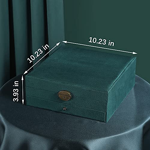 GYJOYERO Women Jewelry Box Lockable 3 Layers Large Jewelry Organizer Storage Case for Earrings Necklaces Rings Bracelets,G...