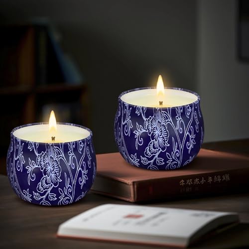 Citronella Candles - 4 Pack Citronella Candles Outdoor Set，4.4 oz, Indoor Scented Natural Soy Wax Candles Portable Travel ...