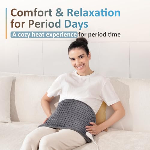 Comfytemp Heating Pad for Back & Period, FSA Eligible Electric Large Heat Pad, 2H Auto Off, Birthday Gifts for Women Men M...