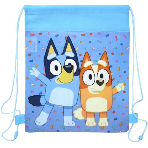 Fast Forward Bluey and Bingo Drawstring Sling Bag, Non-Woven