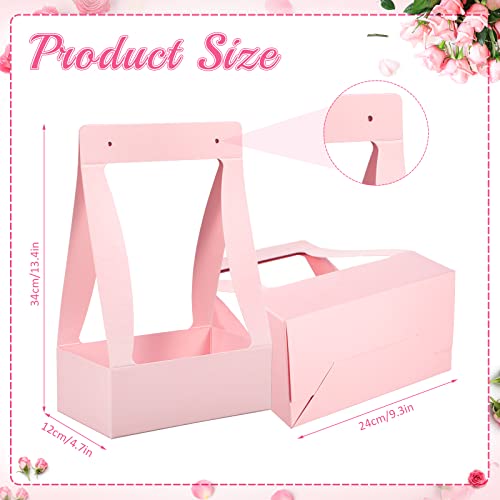 Chinco 12 Pcs Flower Gift Bags Paper Bouquet Flower Box with Handle Flower Boxes for Arrangements Floral Gift Wrapping Bag...