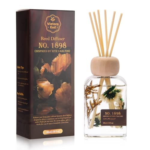 Luxury Hotel Scent Reed Diffuser 100ml (3.38oz) | No.1898 Hotel Collection Diffuser Oil Inspired by Ritz Carlton | Home, B...
