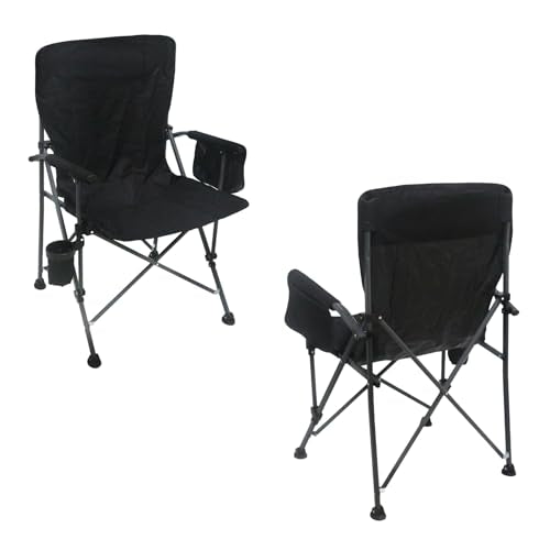 Portable Camping Chairs- Lightweight,Outdoor Chair with Side Pockets & Cup Holder,Heavy Duty Support 500 LBS Oversized Fol...