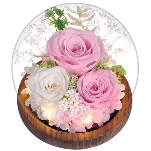 Gift for Woman Forever Flower for Delivery Prime Unique Preserved Flower Fresh Bouquet Pink Roses Birthday Gift for Her, W...