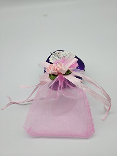 Ankirol 50pcs Sheer Organza Favor Bags For Wedding 3.8x4.8'' Gift Bags Samples Display Drawstring Rose Pouches (pink)