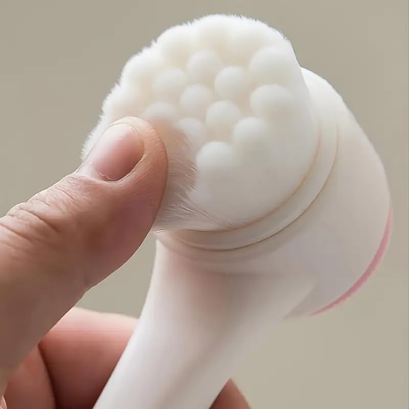 Face-Contour-Brushes Double-Headed Facial Cleansing Brush Soft Hair Silicone Cleanser for Home Use Manual Scrub Deep Clean...