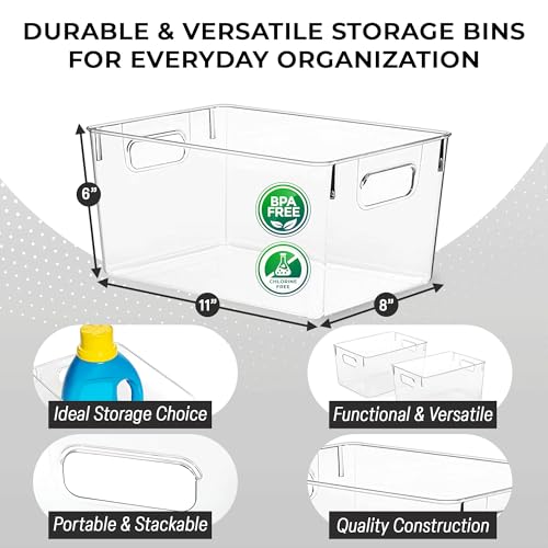 ClearSpace Clear Plastic Storage Bins – Pantry Organizers & Storage Containers, Cabinet Organizer - Home Organization Must...
