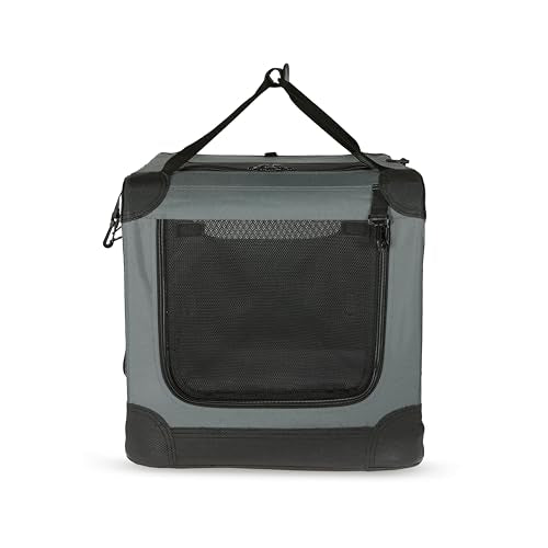Amazon Basics Portable Folding Soft Dog Crate, 4-Doors, Collapsible Travel Kennel for Cat, Dog, and Small Animals, Quick S...