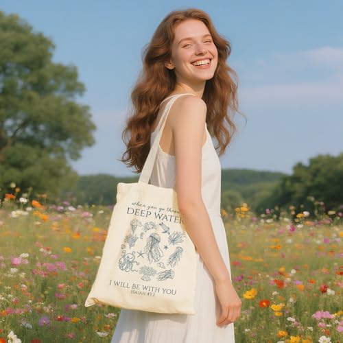 VBCVBGFH Whale Shark Makeup Bag Canvas Tote Bag Gifts for Women Friend Birthday Beach Shopping Appreciation Christmas