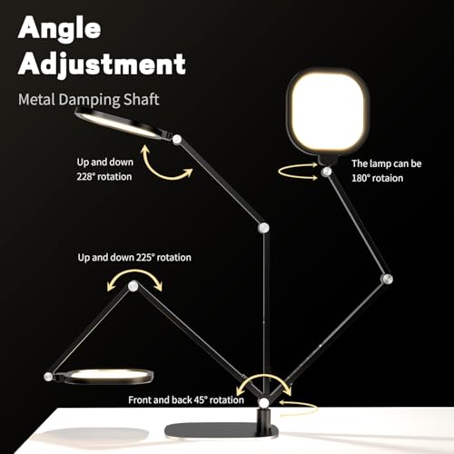 LitONES LED Desk Lamp for Home Office – Professional Eye-Caring Soft Diffused Light, Dimmable Desk Lamp with Adjustable Me...
