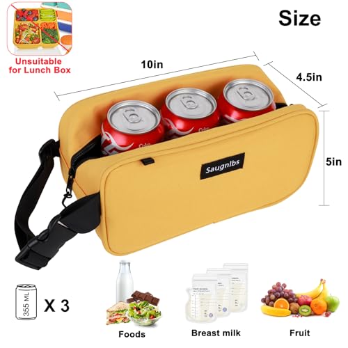 Saugnlbs Small Cooler Bag,Mini Cooler Bag with Ice Packs,Insulated Lunch Bag with Handle Buckle,Freezable Lunch Bag for Tr...