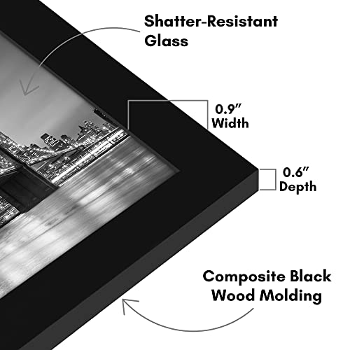 Americanflat 8.5x14 Picture Frame with Shatter-Resistant Glass - Signature Collection - Gallery-Style Frames Made of Engin...