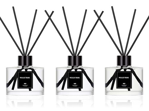 Reed Diffuser Set of 3 for Bathroom Air Fresheners, Oil Diffuser Sticks | Fresh Linen, Ocean, Eucalyptus & Mint Scent(1.7 ...