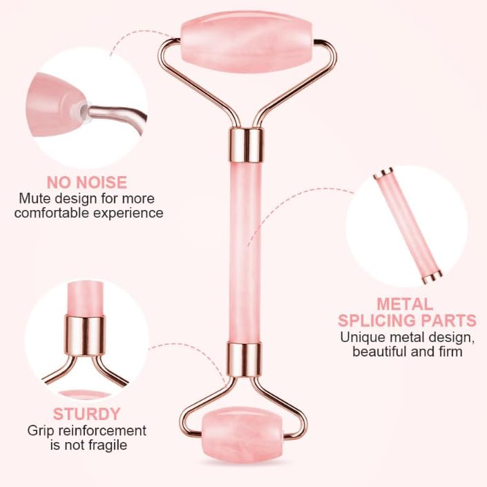 Face Roller & Gua Sha Facial Tool Set – Facial and Head Massager for Muscle Tension Relief, Anti-Puffing, Skin Care Ritual...