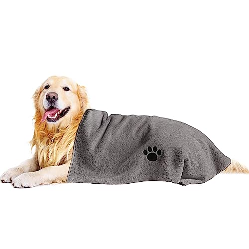 Puomue Microfiber Dog Towels for Drying Dogs, Super Absorbent and Soft Pet Grooming Towel, 40 Inch X 23.6 Inch, Perfect Do...