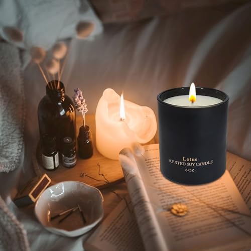 Kelly's Custom Candles Scented Candles for Women,Premium Lotus Aromatherapy Candles, Home Scented Candle, 6 oz Soy Candle...