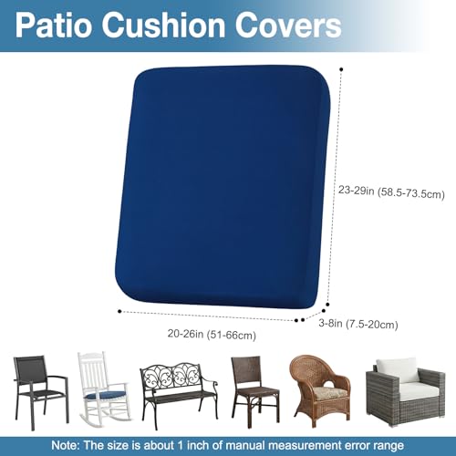 hyha Waterproof Outdoor Cushion Covers for Patio Furniture, Stretch Patio Chair Cushion Slipcovers, Coated UV Resistant Re...