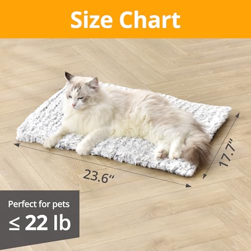 Petace Self Warming Cat Bed, 24" x 18" Ultra Soft Cat Dog Pet Heating Pad for Indoor Outdoor, Non-Slip Heated Cat Mat Ther...
