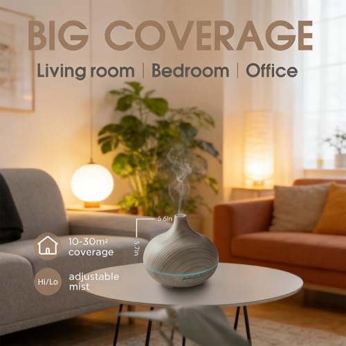 550ml Large Capacity Essential Oil Diffuser with 6 Aromatherapy Oils,Humidifier for Home Decor,Diffuser with Remote Contro...