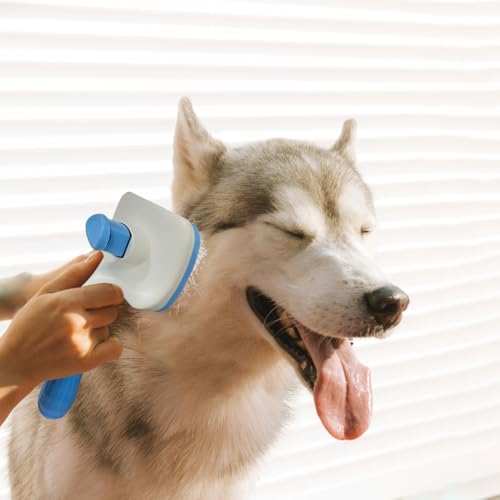 Pet Cleaning Deshedding Brush,Pet Hair Removal Brush for Shedding Massaging Grooming for Small Dogs,Cats,Rabbits(blue)