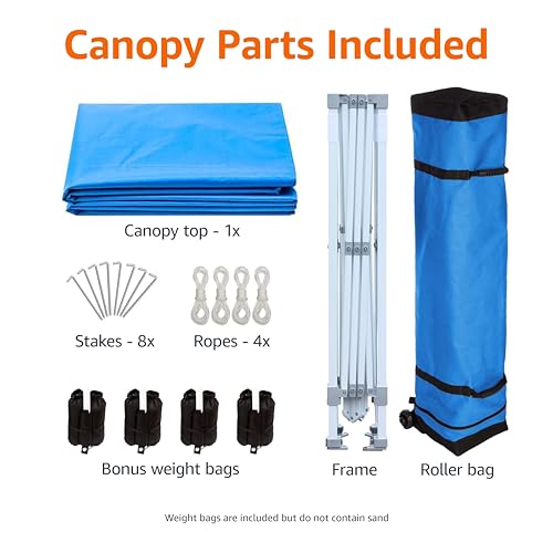 Amazon Basics Outdoor Pop Up 10 x 10 Canopy Tent for Events, Portable with Easy Setup, Sun Shelter for Outdoor Activities,...