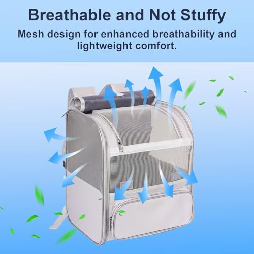 Pesen Cat Backpack Carrier, Breathable & Foldable Pet Carriers for Cats, Small Dogs and Rabbits Under 15 lbs, Airline Appr...