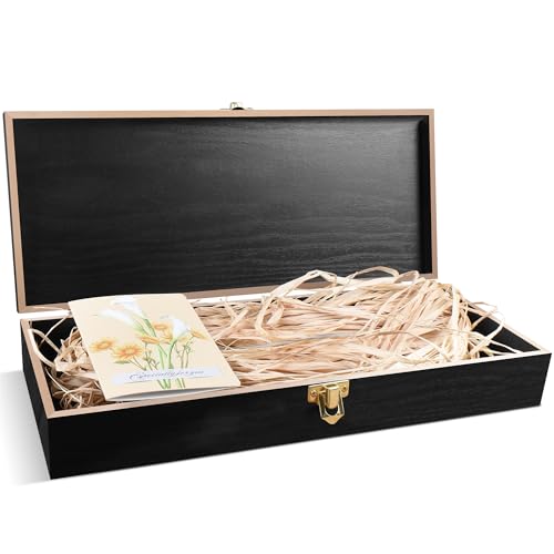XYJ Wood Storage Box Rectangular Solid Wood Gift Box Keepsake Boxes Storage Bins with Lid For Knives Case Locker Organizer...