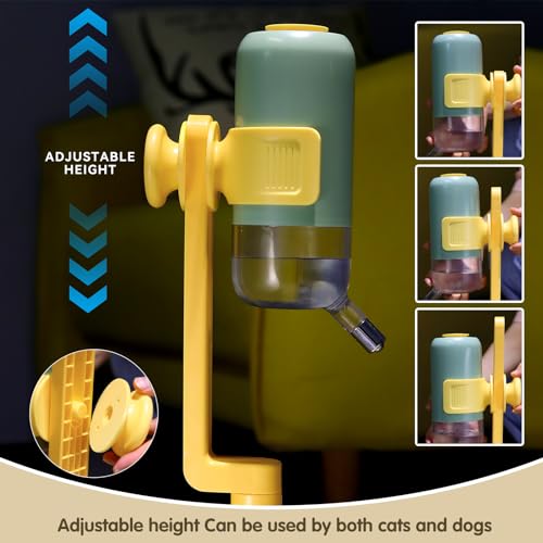Pet Standing Water Dispenser Cat Dog Standing Ceramic Bowl Automatically Feeding Water Height Adjustable Detachable Pole (...