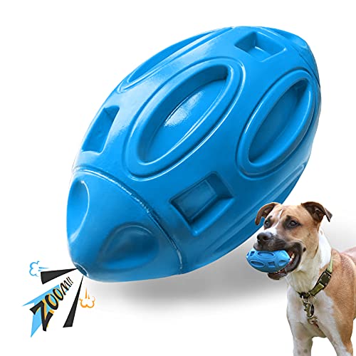 EASTBLUE Squeaky Dog Toys for Aggressive Chewers: Rubber Puppy Chew Ball with Squeaker, Almost Indestructible and Durable ...