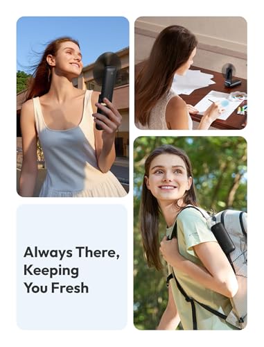 Aecooly Slim Portable Fan, Thin Handheld Fan, USB Rechargeable Mini Personal [24H Max Cooling Time], Battery Powered Small...