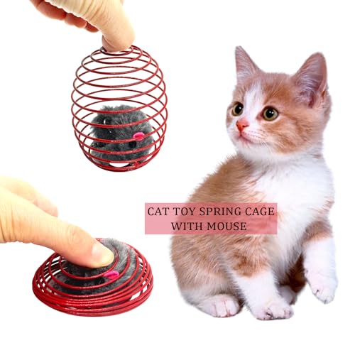 HerMia 84 Pcs Cat Toys Set for Indoor Cats, Interactive Kitten Toys with Plush Balls Launcher & Teaser Wand, Includes Crin...