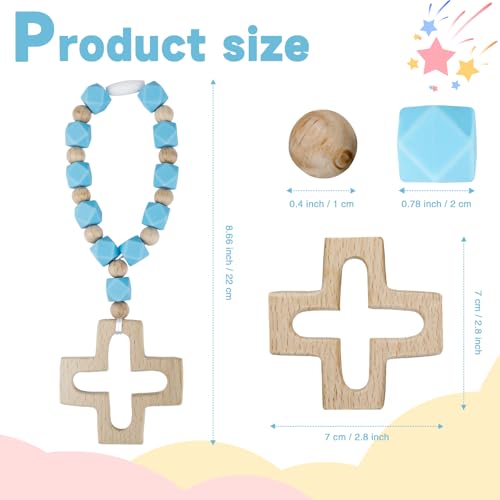 Sumalon Cross Baptism Silicone Rosary, First Communion Rosary Collection Shower Christian Communion Gifts