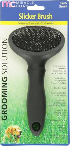 Miracle Care Slicker Brush for Dogs and Cats, Pet Hair Brush for Shedding, Removes Loose Undercoat, Ergonomic Handle, Smal...