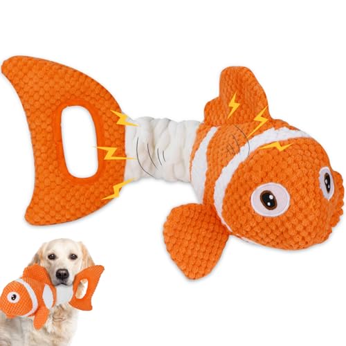 Molantaule Squeaky Dog Toys, Durability Interactive Tug of War Puppy Toys for Indoor and Outdoor Play - Stuffed Pet Dog To...