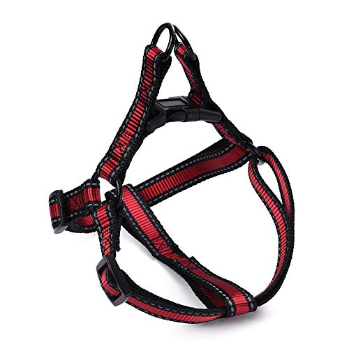 Mile High Life Night Reflective Double Adjustable Band Nylon Small Puppy Pet Dog Combo Collar Leash and Harness Set (Refle...