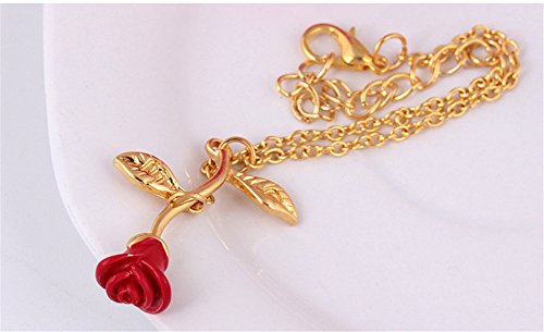 JczR.Y Rose Flower Bracelet for Women Red Rose Chain Bracelet Charm Romantic Flower Bracelet Link Fashion Valentine's Day ...