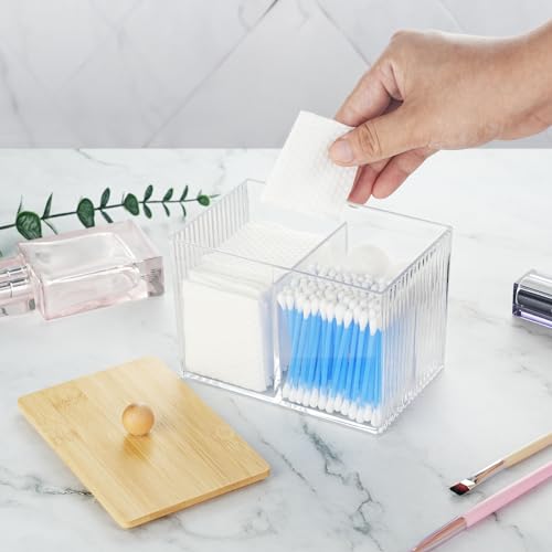 KIMCHOMERSE Qtip Holder Storage, Bathroom Cotton Ball Holder Canisters for Cotton Swab, Cottons Pad, Dental Floss Organize...