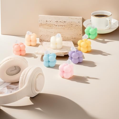 6-in-1 Mini Soy Wax Candles Gift Set – Eco-Friendly Aromatherapy, Lavender/Peach/Sea Salt Scents, Bubble Shaped Decorative...