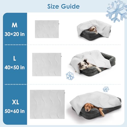 EHEYCIGA Premium Cooling Blankets for Dogs - Q-MAX>0.53, Dog Cooling Blanket Summer, Soft Dog Cooling Mat for Hot Weather,...