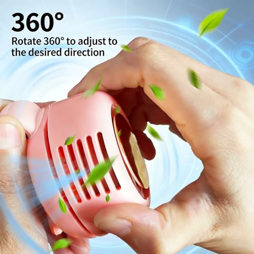 A V Portable Silent Clip-On Bladeless Personal Fan, Wearable Waist & Neck Fan, 360° Rotation, 3 Speeds, USB-C Rechargeabl...